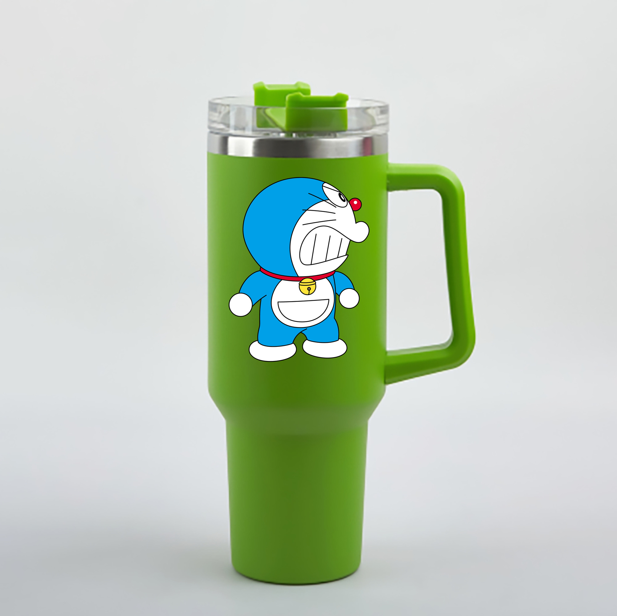 （画像用） ドラえもん Doraemon 1200mL車用タンブラー - クリスタルステッカー（プラスチックストロー付き）